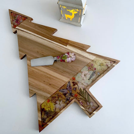 Botanical Christmas Tree Serving Board and Knife Set (No.3)