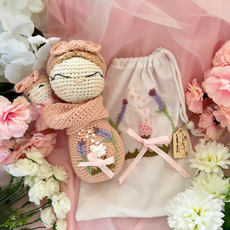 Crochet Mumma Lily And Baby Soft Dolls - Crochet Mother And Baby Dolls