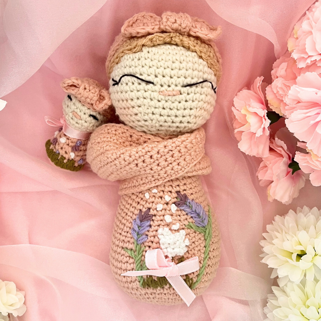 Crochet Mumma Lily And Baby Soft Dolls - Crochet Mother And Baby Dolls