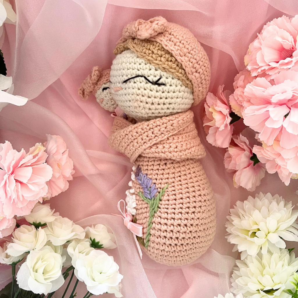 Crochet Mumma Lily And Baby Soft Dolls - Crochet Mother And Baby Dolls