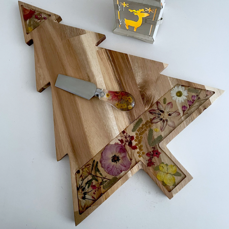 Botanical Christmas Tree Serving Board and Knife Set (No.6)
