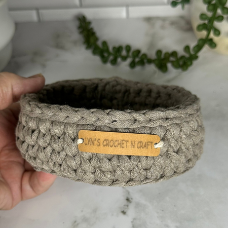 Trinket size Beige Crochet Basket