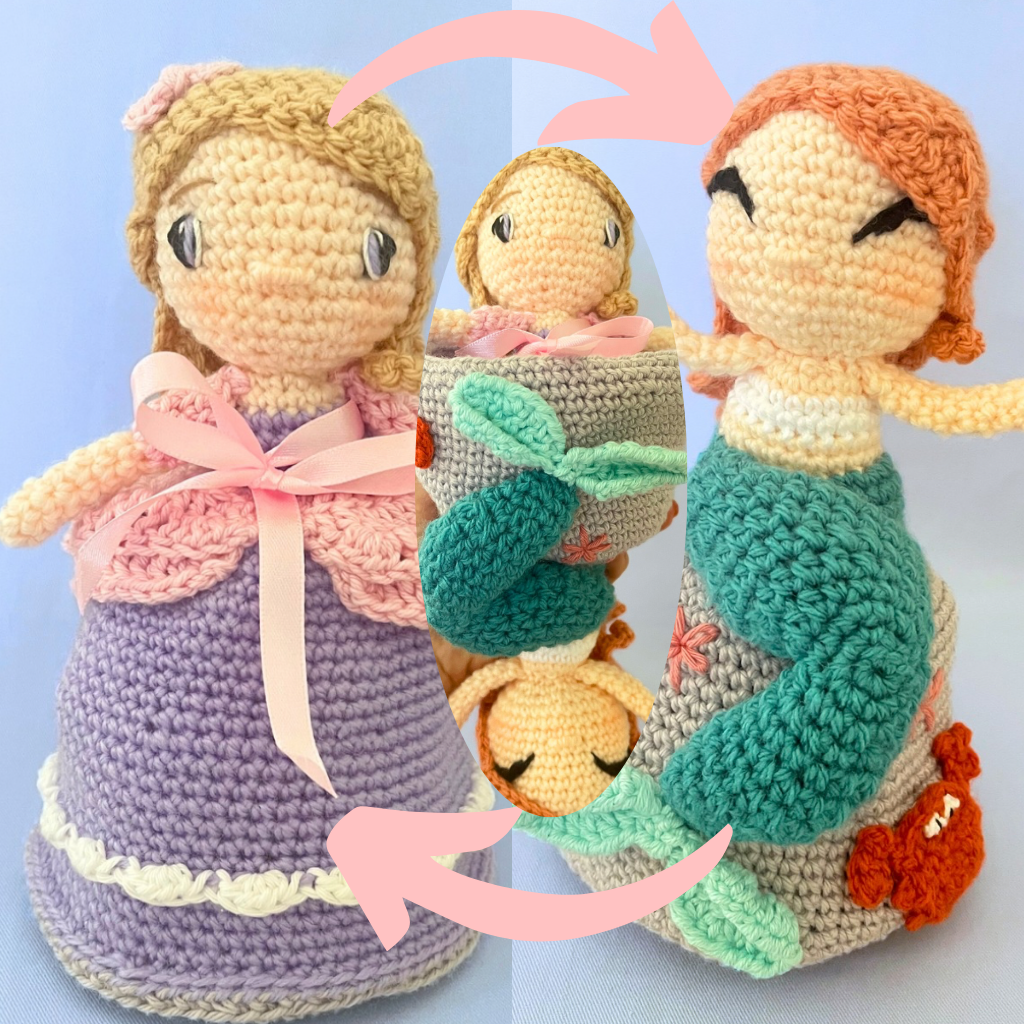 Reversible Crochet Amigurumi Mermaid Doll