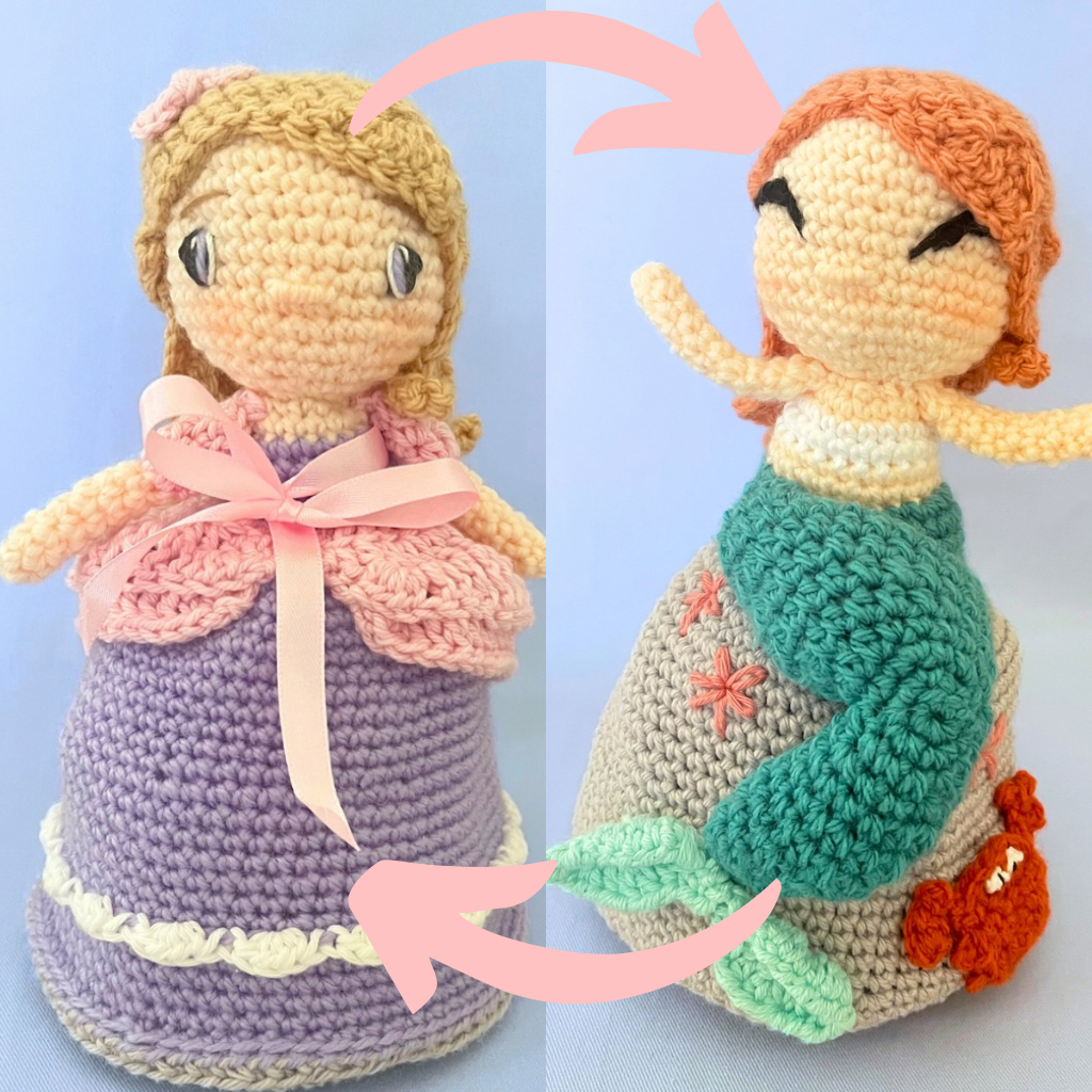 Reversible Crochet Amigurumi Mermaid Doll