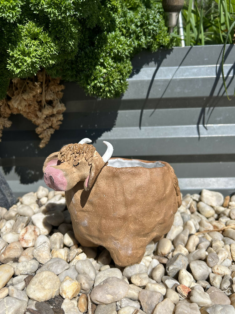 Brown Cow Planter Large