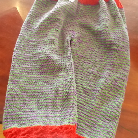 hand knit kid's pants in cotton and acrylic