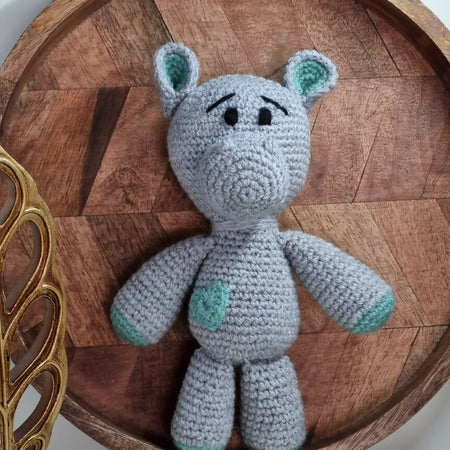 Hippo crochet toy