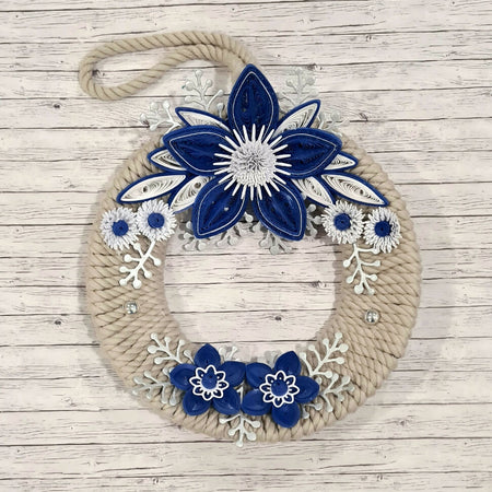 Wreath - Quilled Blue Floral