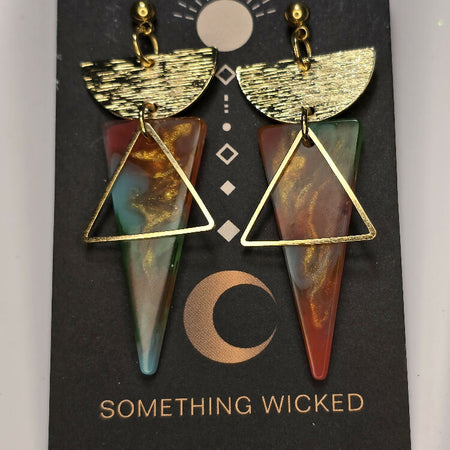 Fortune Teller- Spike Drop with Half Moon | Handmade Earrings