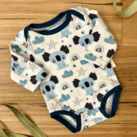 Baby Stretch Body Suit - Blue Koalas