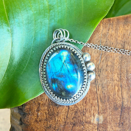 Sterling Silver Labradorite Pendant