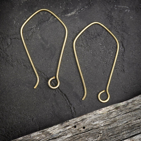 Raw Brass Angled Marquise Hooks