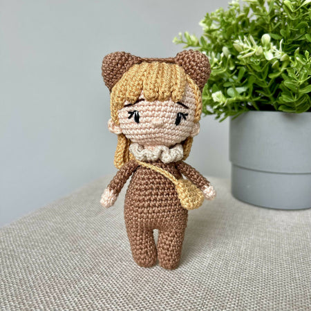 Made to Order | Forest Friend | Bear | Mini | Crochet Baby Doll | 14cm