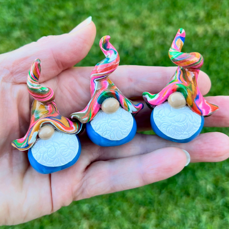 Whimsical gnome trio - Canute, Dagan & Denby