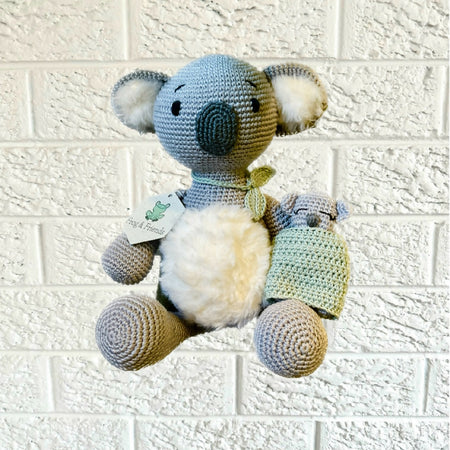 Crochet Soft Toy, Koala with Joey , Australian Animal