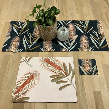 handmade Australia native reversible - bottlebrush & banksia