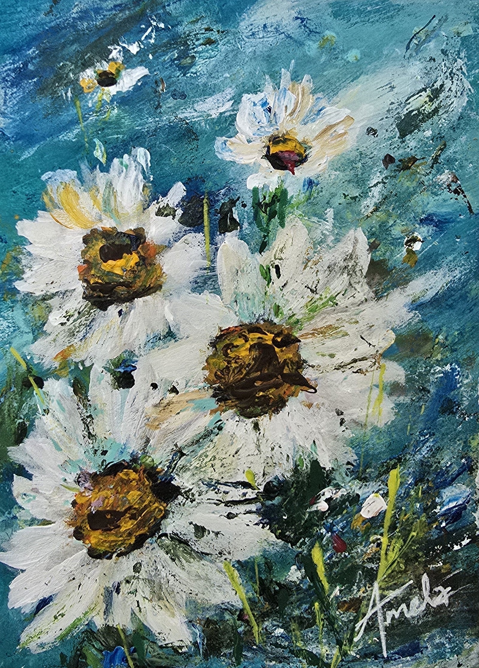 'Joyful Wildflowers 1' - Original Artwork on Watercolour Paper 13x18cm