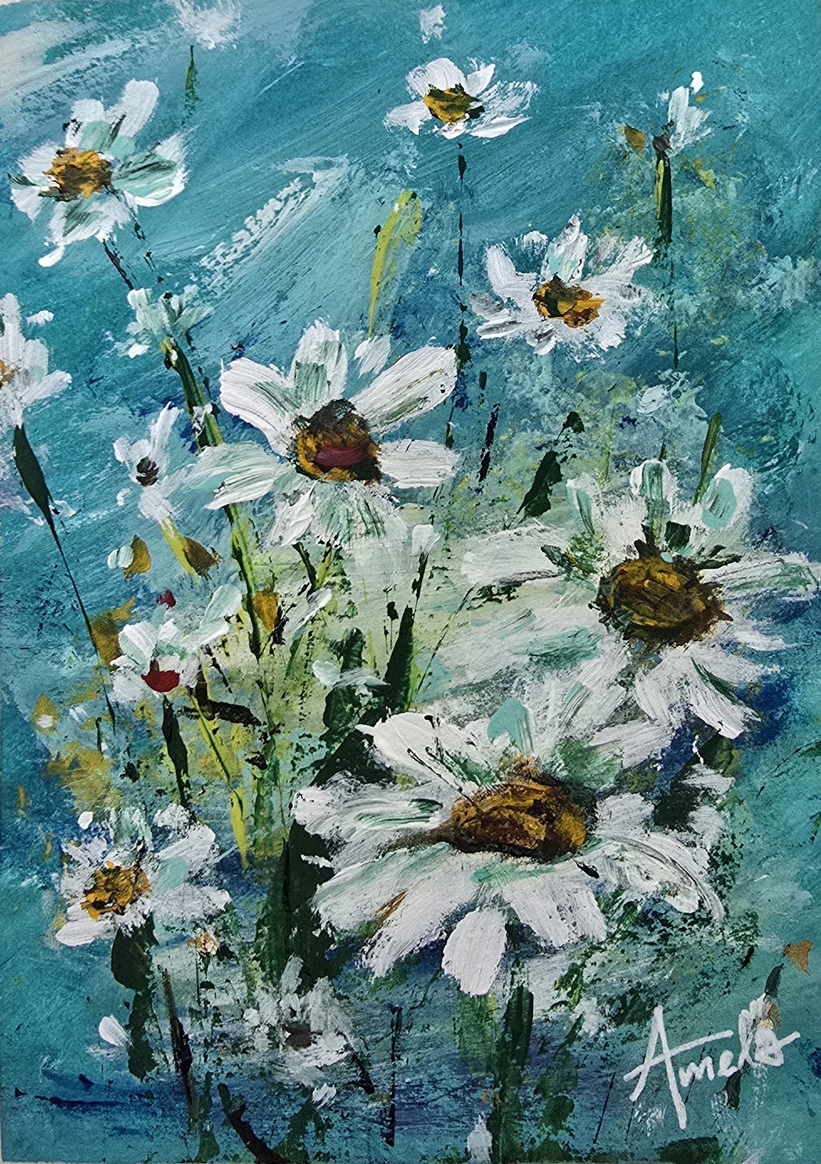 'Joyful Wildflowers 2' - Original Artwork on Watercolour Paper 13x18cm