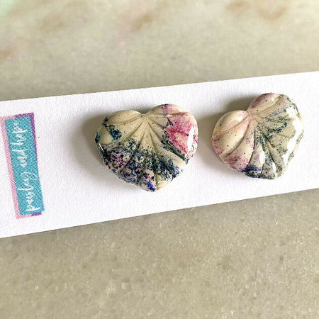 Polymer Clay Statement Studs - Leaf #3