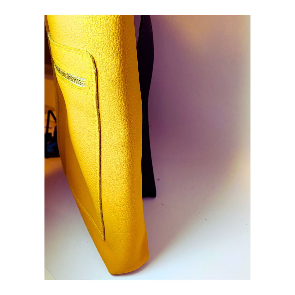 Saffron wedge-shaped tote bag