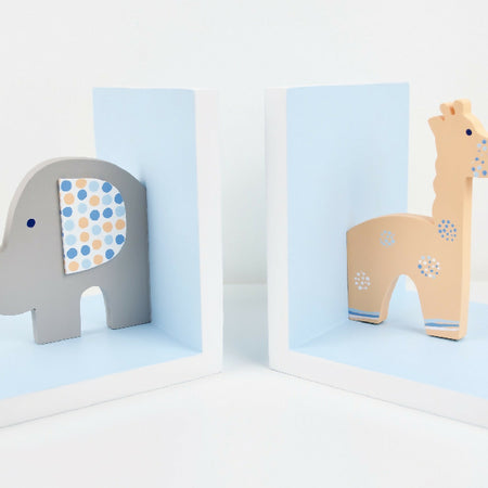 Elephant and Giraffe Bookends