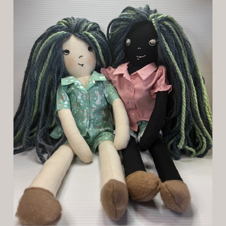 Olivia & Sage| Cute Handmade cloth doll with wild hair|53cm