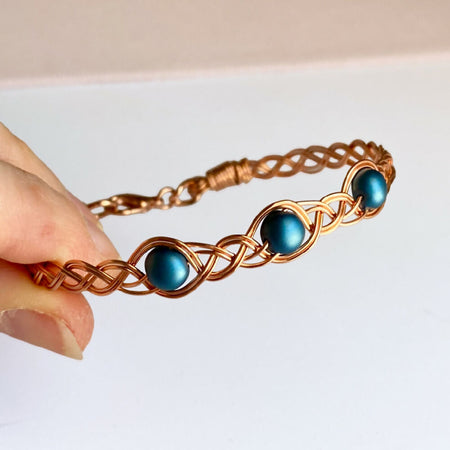 Braided copper wire bracelet | Beaded | Mythical-inspired jewellery