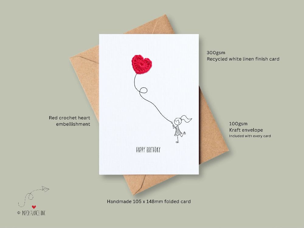 Happy Birthday - Crochet Heart