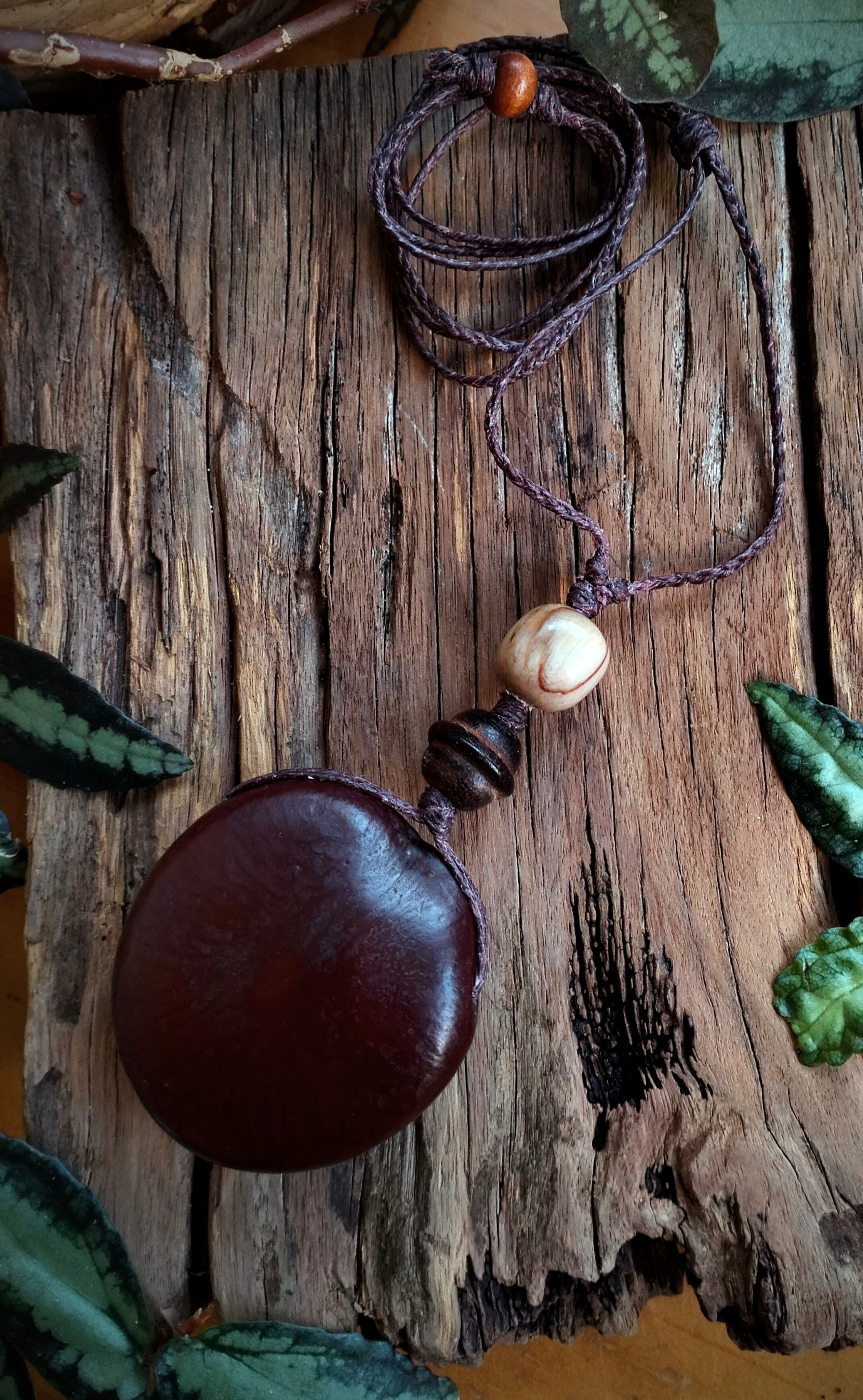 •| PETRIFIED WOOD | WOOD | SEED POD |•  natural talisman necklace