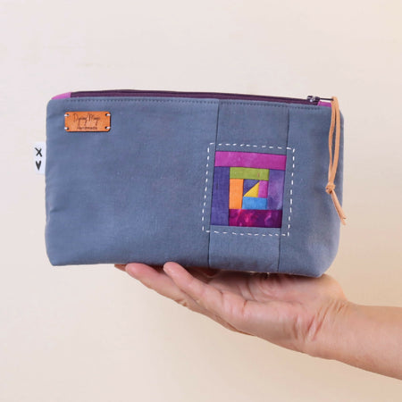 Hand Dyed Zipper pouch, Pencil case, Makeup bag