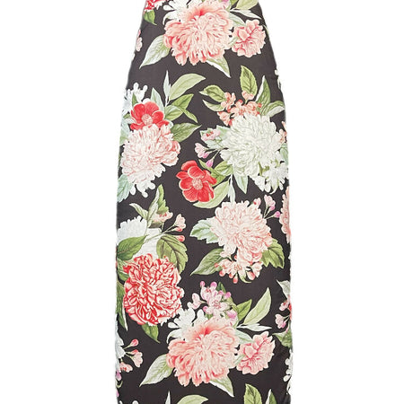 Padded Ironing board cover-Peony on Black