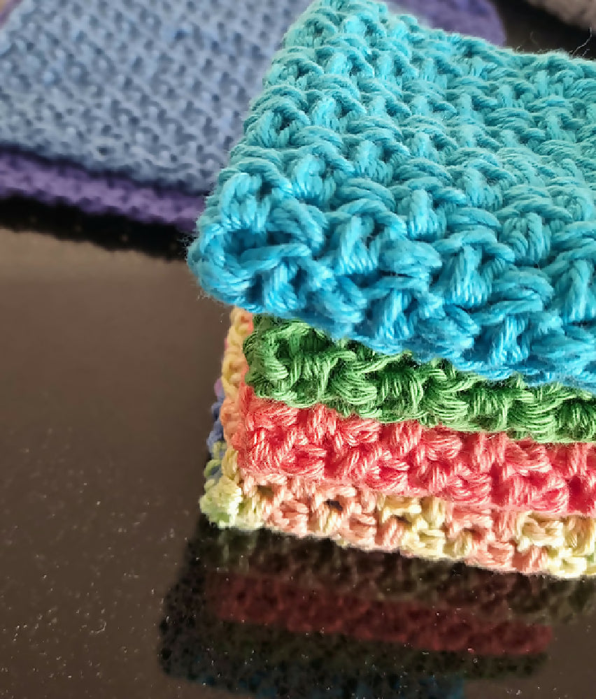 Crochet reusable dish cloths/face cloths | Various colours