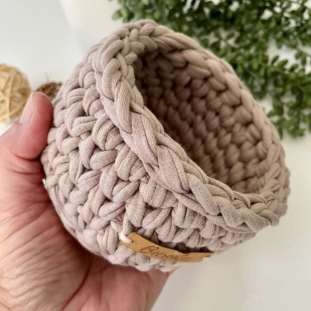 Crochet handmade basket | Natural Beige | Mini 5