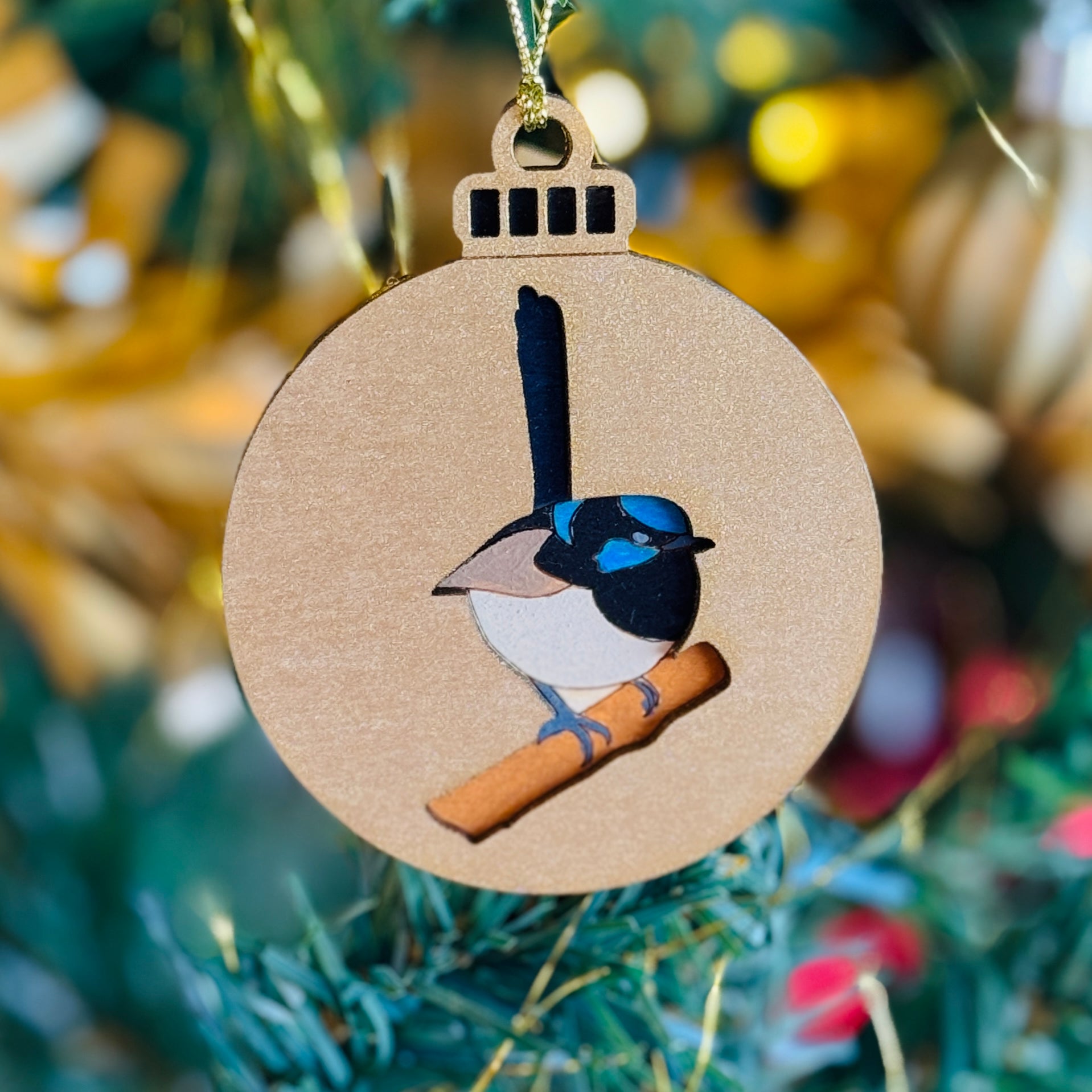 4 x Australian Native Bird Hand Painted Christmas Decorations