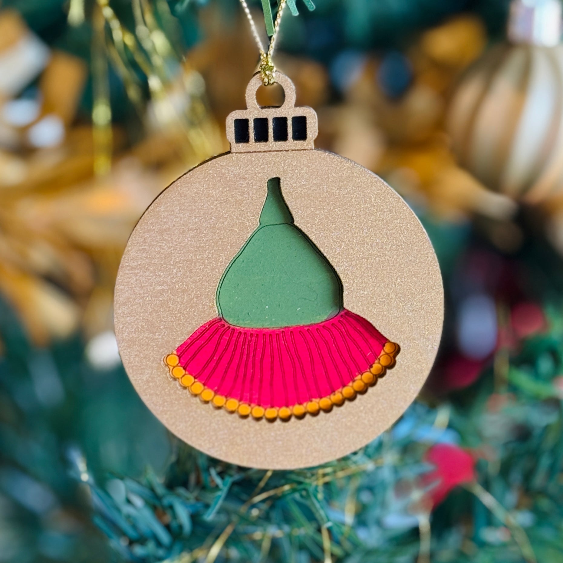 4 x Australian Native Flower Hand Painted Christmas Decorations