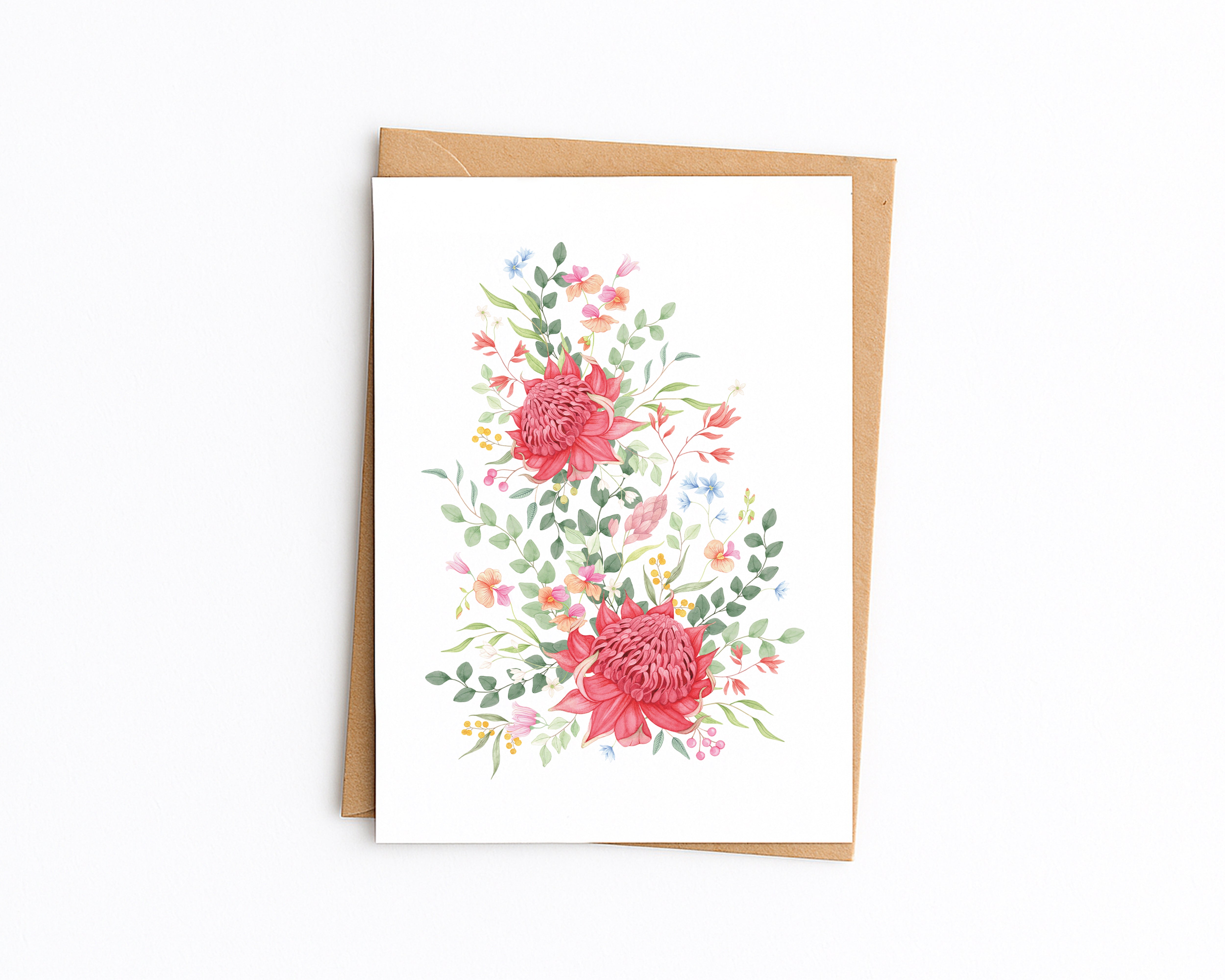 Waratah Floral Greetings Card