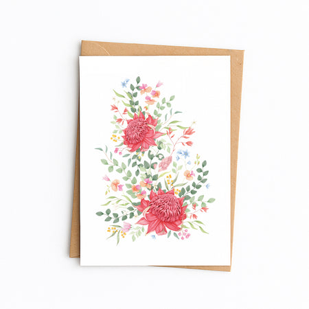 Waratah Floral Greetings Card
