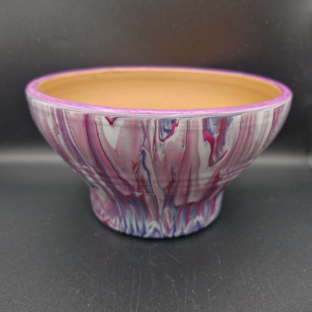 Pink and Purple Painted Terracotta Pot