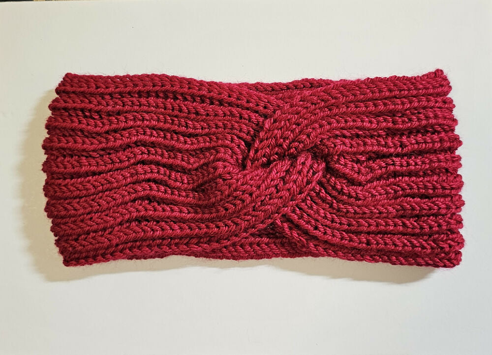 Handknit earwarmer, soft acrylic