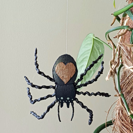 Wobble Webber handmade spider ornament, hanging decoration