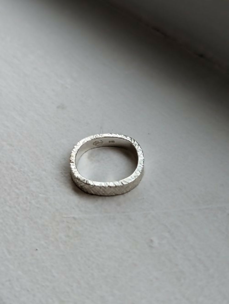 cross hatch textured ring