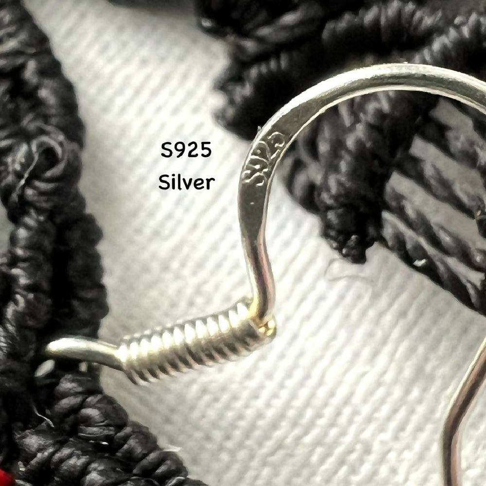 Bat Micro Macrame Earrings +Free Microfiber Pouch