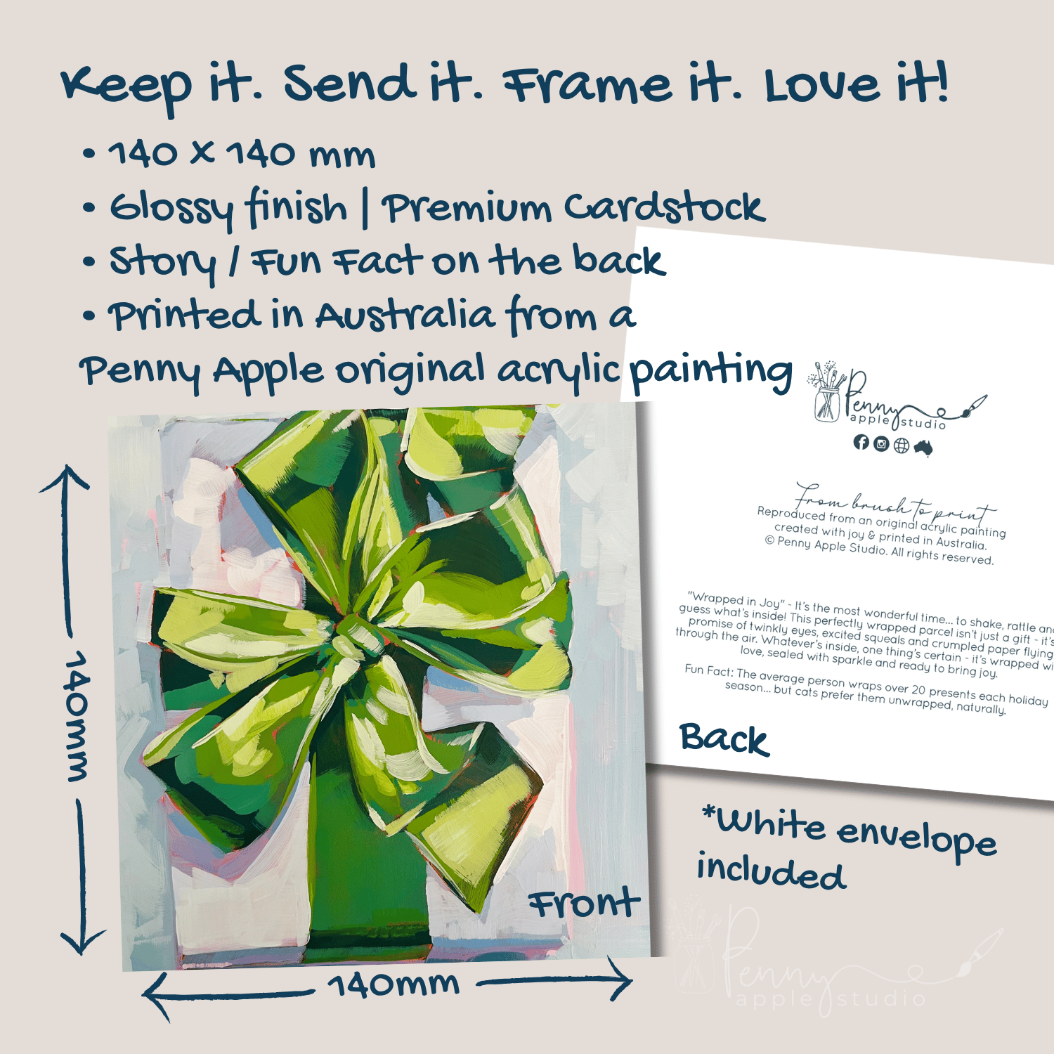 Wrapped in Joy Christmas Greeting Art Card