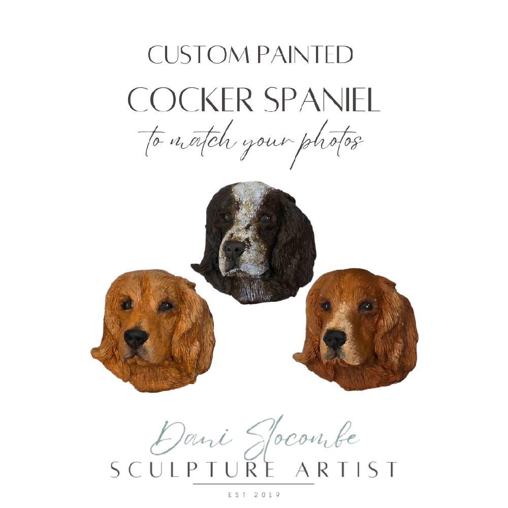 Custom Painted Cocker Spaniel Sculpture