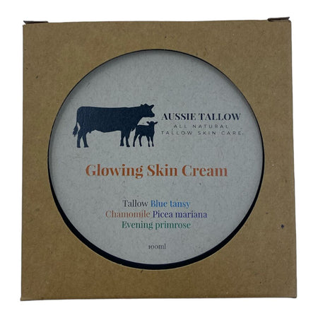 GLOWING SKIN BALM made from ORGANIC GRASS FED BEEF TALLOW 100ml ALL NATURAL INGREDIENTS