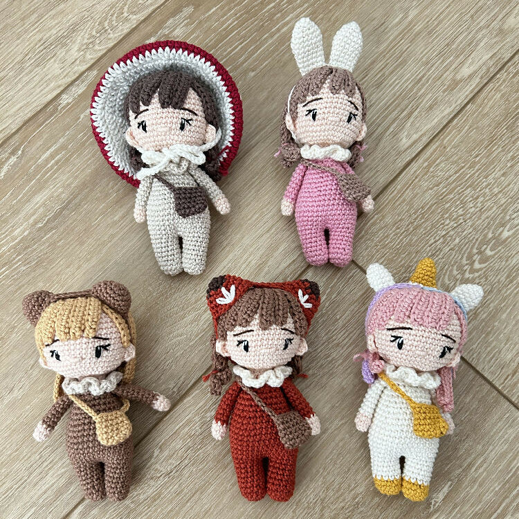 Made to Order | Forest Friend | Bear | Mini | Crochet Baby Doll | 14cm