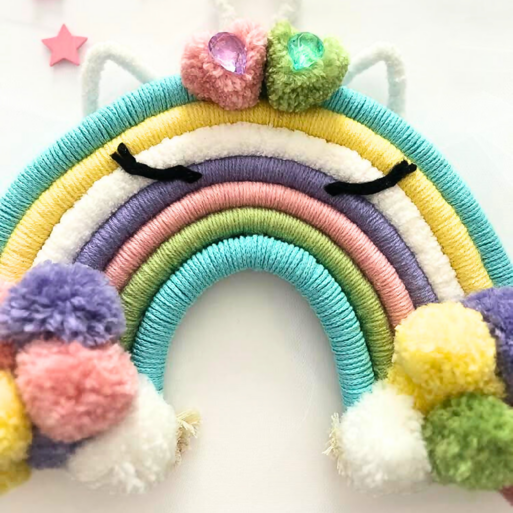 Unicorn Rainbow Macrame Wall Hanging, Baby Decor, Girls Room Decor