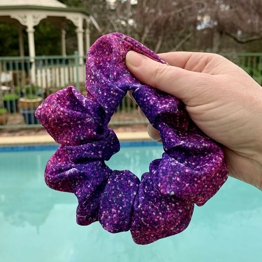 Purple Sparkle Swim Scrunchie