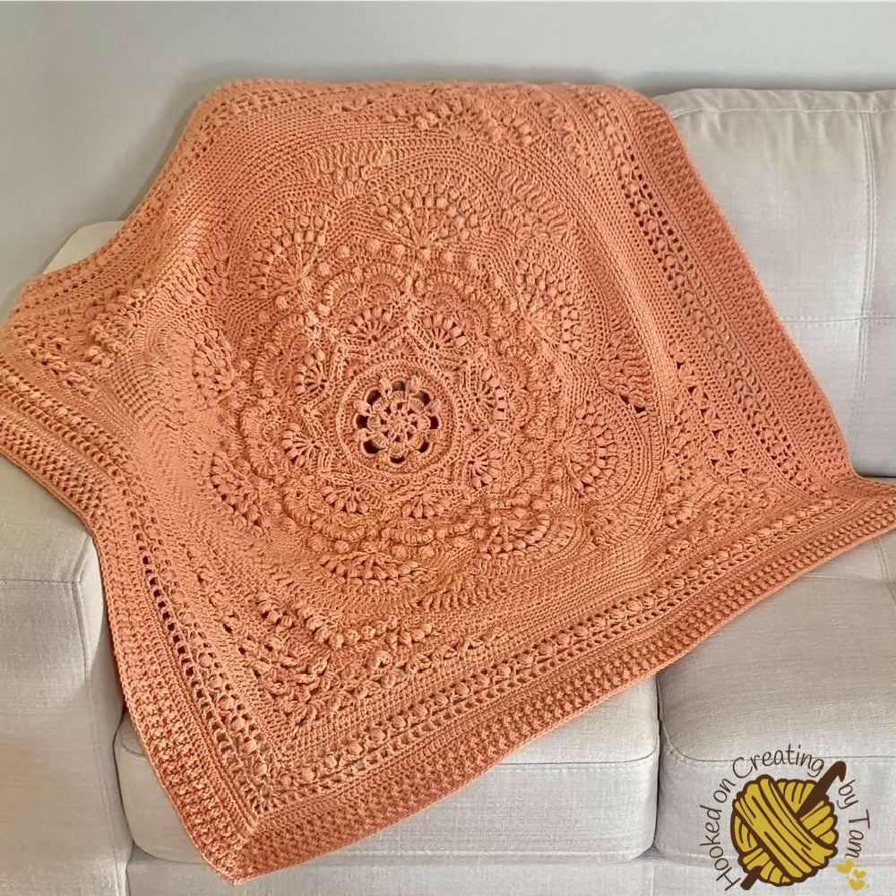 Vintage Peach ‘Baby Arcadia’ Heirloom Handmade Baby Blanket