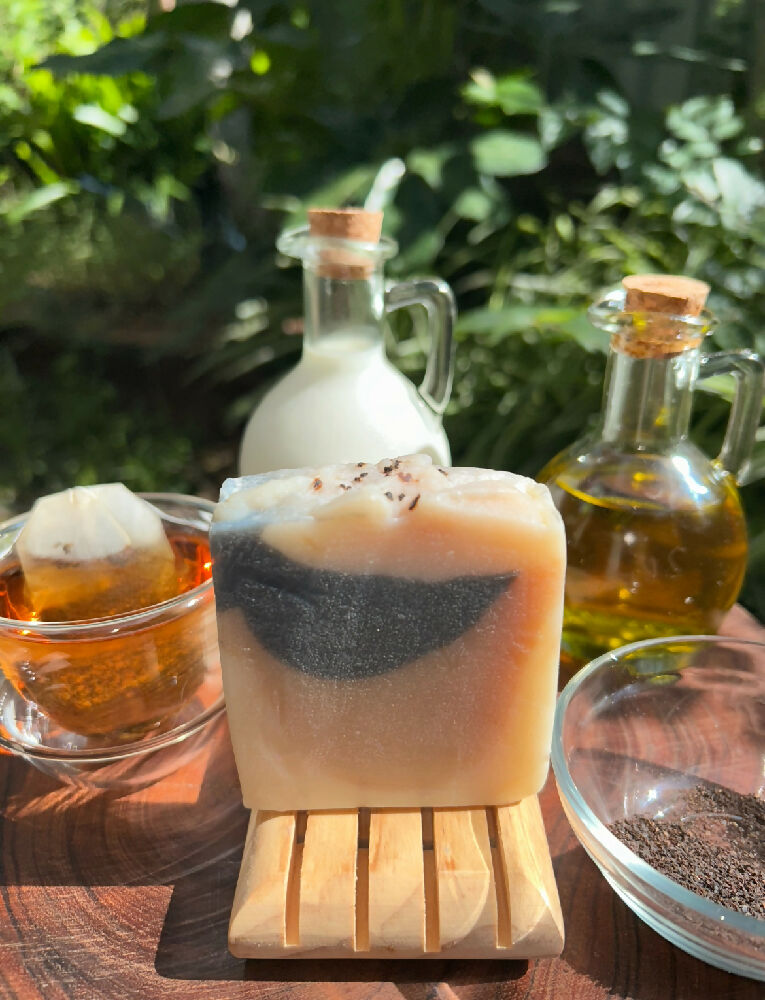 Black tea and goat’s milk soap